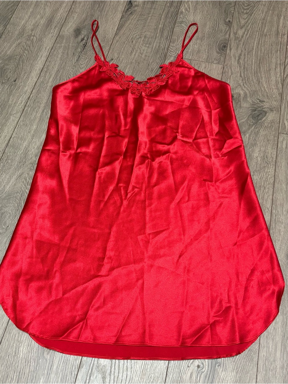 Vintage red slip dress lingerie tank top large